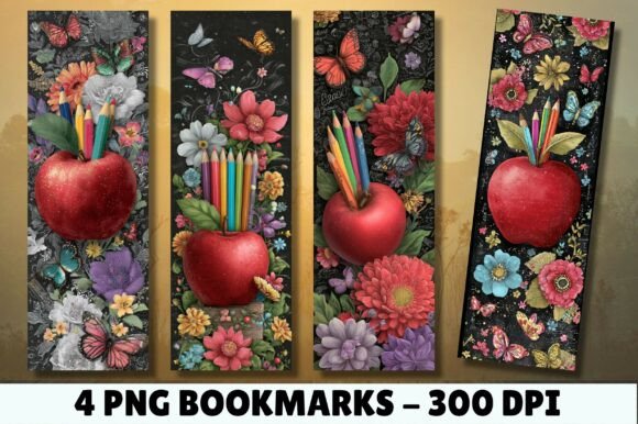 Download Floral Red Apple Pencil Sketch Bookmark - Apple pencil Collection